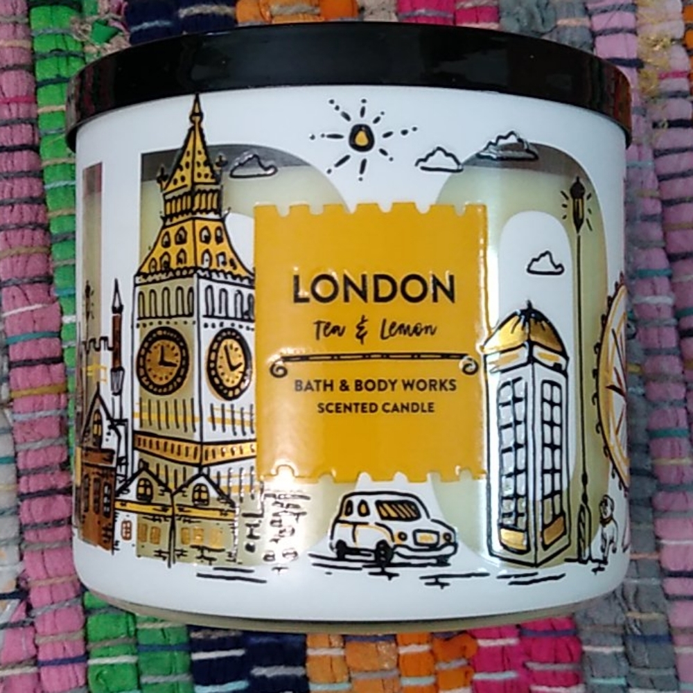 NWT BBW Bath And Body Works London Tea and Lemon 3-Wick Candle